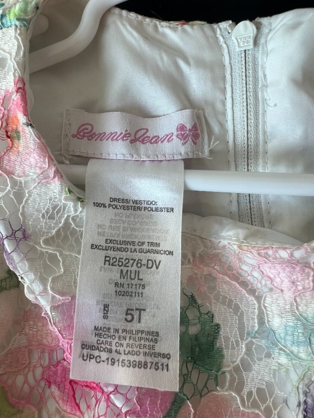 Bonnie Jean Girls Floral Party Dress Size 5T - Picture 4 of 9